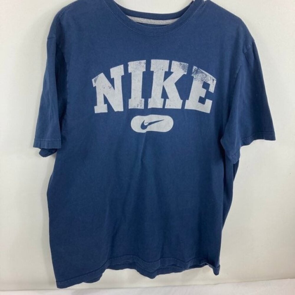 Mens Nike Center Swoosh Standard Fit Tee Shirt Navy Blue‎ XL